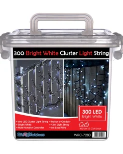 WeRChristmas 180 Chasing Cluster Light String, Bright White