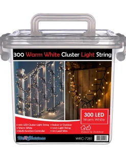 WeRChristmas 400 Chasing Cluster Light String, Warm White