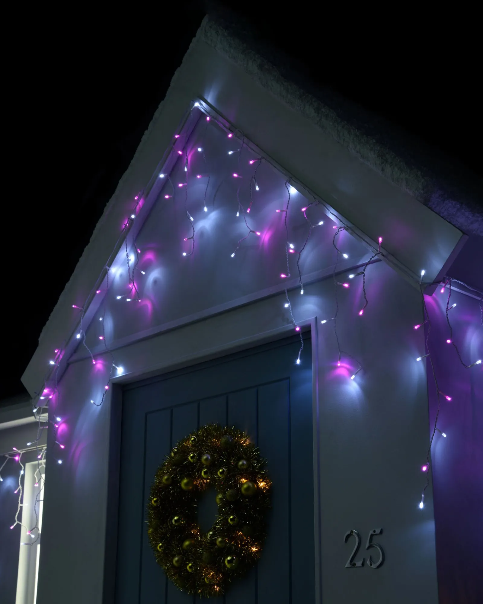 WeRChristmas 360 Icicle LED Light String, Pink/White, 8.8 M