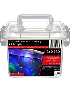 WeRChristmas 360 Icicle LED Light String, Multi-Coloured, 8.8 M