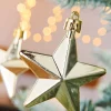 WeRChristmas 6 Pack Of Hanging Stars, Gold, 7.5 Cm