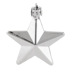 WeRChristmas 6 Pack Of Hanging Stars, Silver, 7.5 Cm