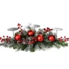 WeRChristmas 3 Pillar Decorated Candle Holder, Frosted