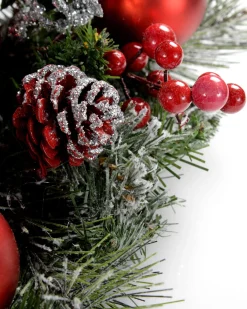 WeRChristmas 3 Pillar Decorated Candle Holder, Frosted