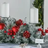 WeRChristmas 3 Pillar Decorated Garland Candle Holder, Frosted, 76 Cm