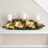WeRChristmas 3 Pillar Decorated Garland Candle Holder, Copper, 76 Cm