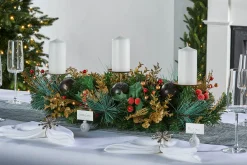 WeRChristmas 3 Pillar Decorated Garland Candle Holder, 76 Cm