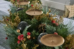 WeRChristmas 3 Pillar Decorated Garland Candle Holder, 76 Cm
