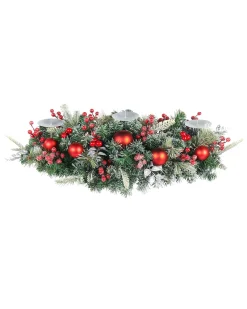 WeRChristmas 3 Pillar Decorated Garland Candle Holder, 76 Cm