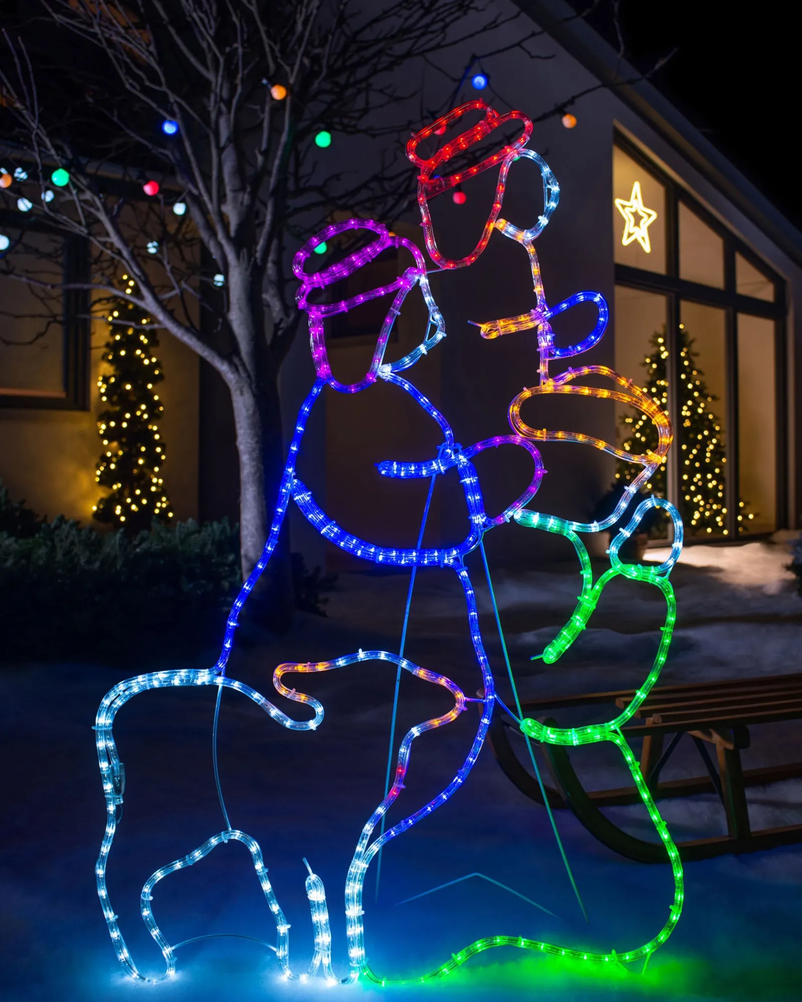 WeRChristmas 3 Wise Men Neon Rope Light Silhouette, 121 Cm