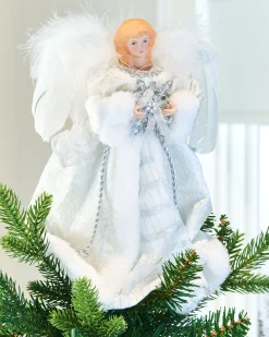 WeRChristmas Angel Christmas Tree Topper, White, 25 Cm