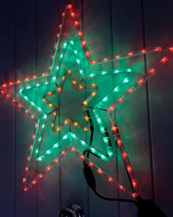 WeRChristmas Animated Flashing Star Rope Light Silhouette, 72 Cm