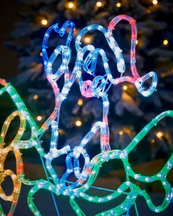WeRChristmas Animated Flying Santa Rope Light Silhouette, 190 Cm