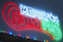 WeRChristmas Animated Merry Christmas Rope Light Silhouette, 185 Cm