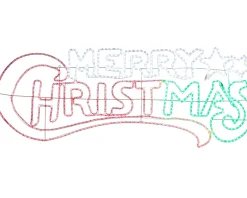WeRChristmas Animated Merry Christmas Rope Light Silhouette, 185 Cm