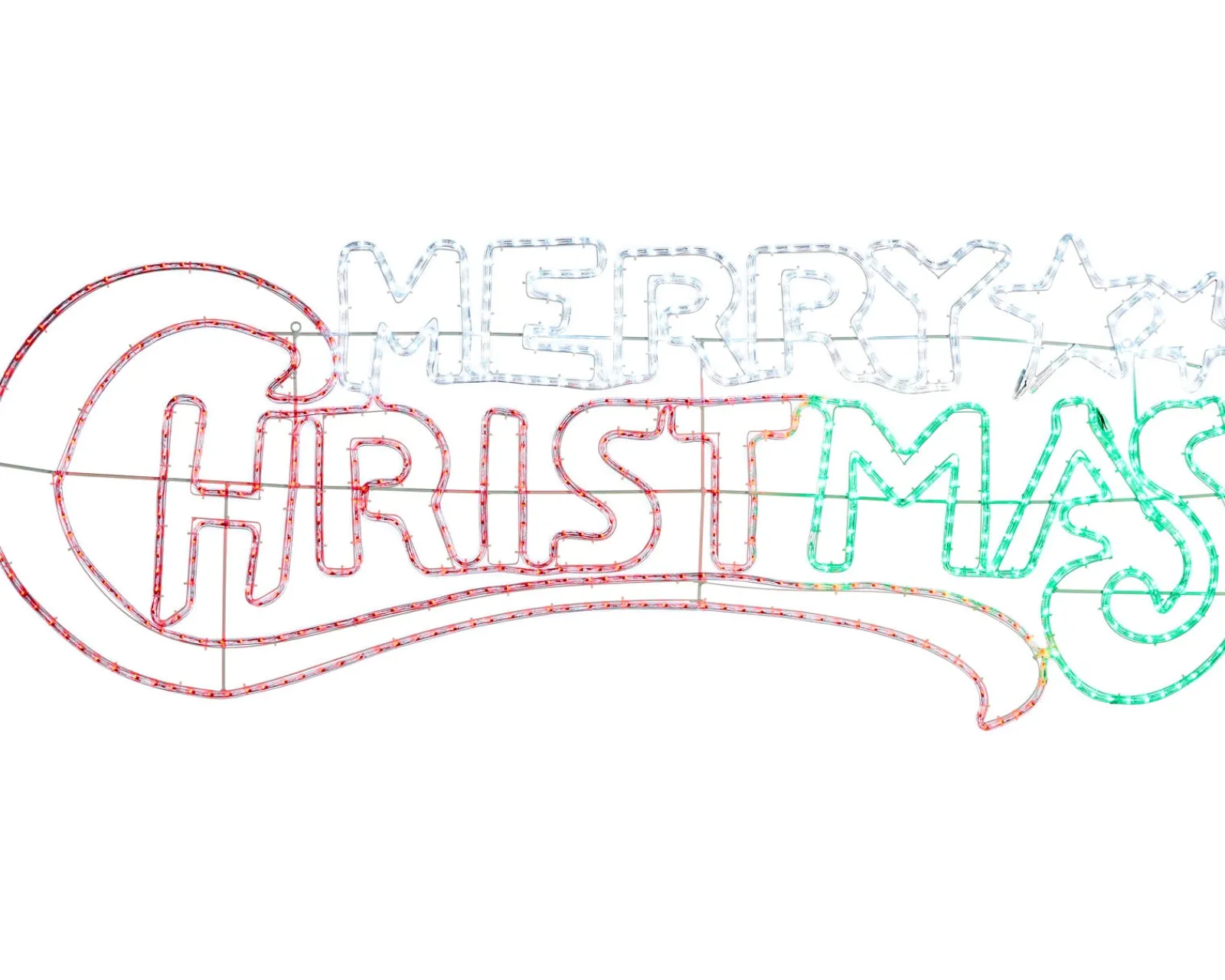 WeRChristmas Animated Merry Christmas Rope Light Silhouette, 185 Cm