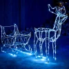 WeRChristmas Animated Multi-Function Reindeer And Sleigh Silhouette, 80 Cm