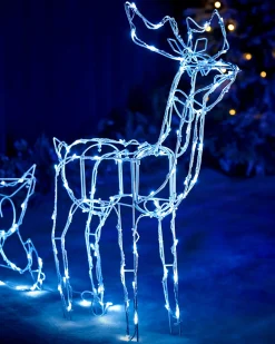 WeRChristmas Animated Multi-Function Reindeer And Sleigh Silhouette, 80 Cm
