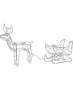 WeRChristmas Animated Multi-Function Reindeer And Sleigh Silhouette, 80 Cm