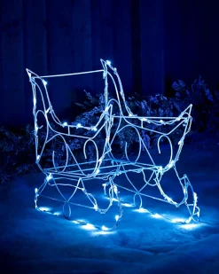 WeRChristmas Animated Multi-Function Reindeer And Sleigh Silhouette, 80 Cm