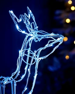 WeRChristmas Animated Multi-Function Reindeer And Sleigh Silhouette, 80 Cm