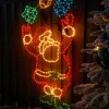 WeRChristmas Animated Santa And Presents Rope Light Silhouette, 114 Cm