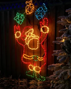 WeRChristmas Animated Santa And Presents Rope Light Silhouette, 114 Cm
