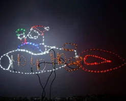 WeRChristmas Animated Santa Rocket Rope Light Silhouette, 170 Cm