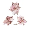 WeRChristmas Artificial Baby Pink Poinsettia Flower With Clip, 3 Pack, 12 Cm