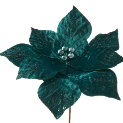 WeRChristmas Artificial Emerald Poinsettia Flower, 30 Cm