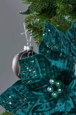 WeRChristmas Artificial Emerald Poinsettia Flower, 30 Cm