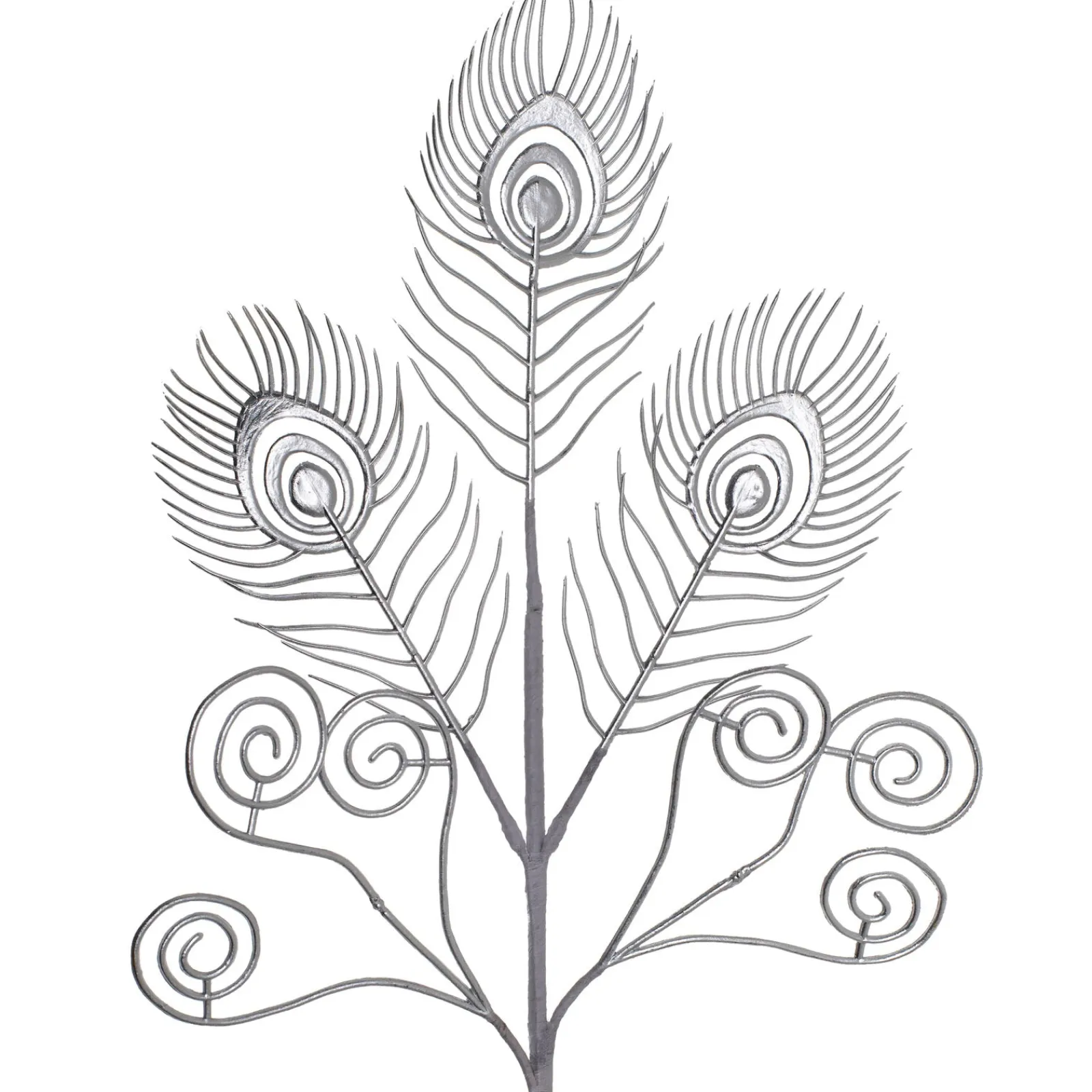 WeRChristmas Artificial Feather Pick, Silver, 62 Cm