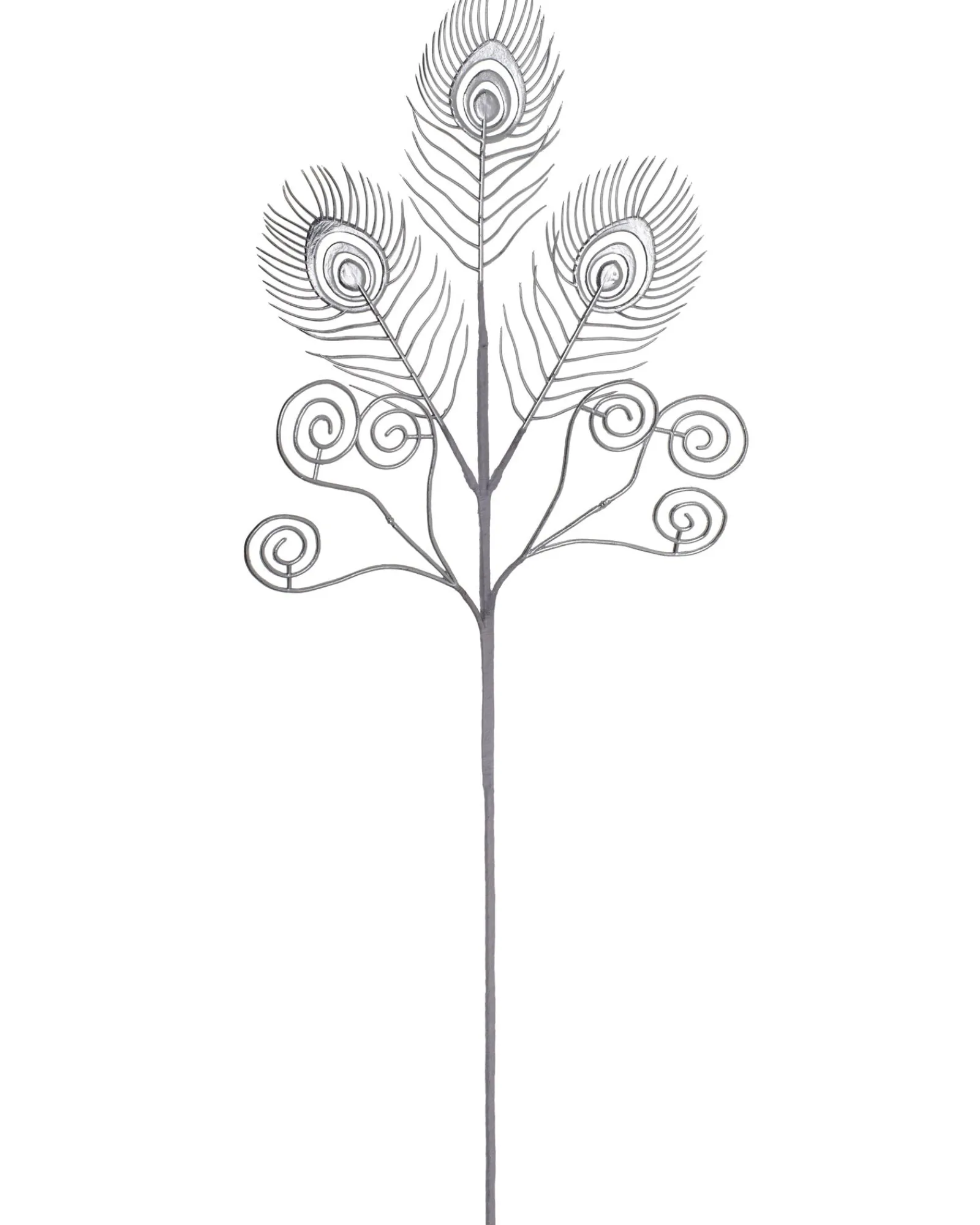 WeRChristmas Artificial Feather Pick, Silver, 62 Cm