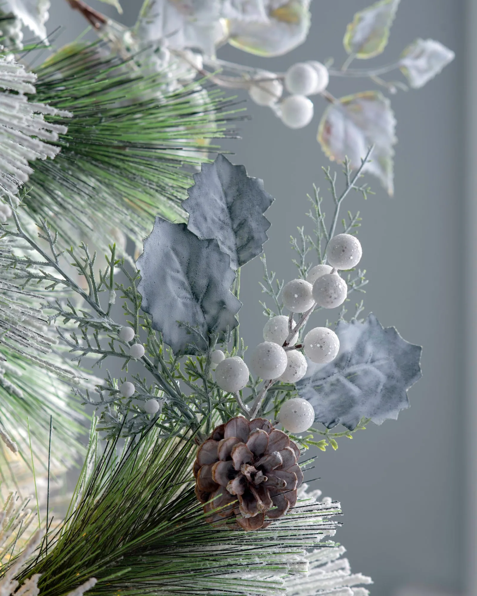 WeRChristmas Artificial Frosted Berries And Pinecones Pick, 20 Cm