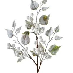 WeRChristmas Artificial Frosted Berries Pick, White, 25 Cm