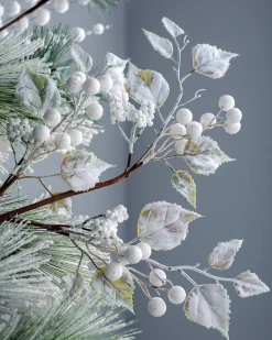 WeRChristmas Artificial Frosted Berries Pick, White, 25 Cm
