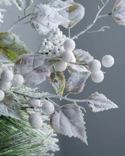 WeRChristmas Artificial Frosted Berries Pick, White, 25 Cm