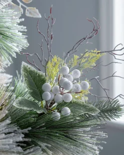WeRChristmas Artificial Frosted Berries Pick, White, 31 Cm