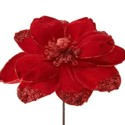 WeRChristmas Artificial Magnolia Flower, Red, 26 Cm