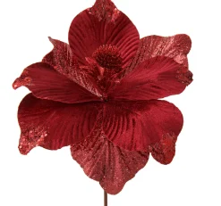 WeRChristmas Artificial Magnolia Flower, Red, 25 Cm