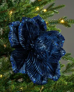 WeRChristmas Artificial Magnolia Flower, Navy, 26 Cm
