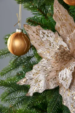 WeRChristmas Artificial Poinsettia Flower, Gold, 25 Cm