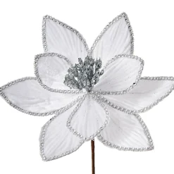 WeRChristmas Artificial Poinsettia Flower, White, 24 Cm