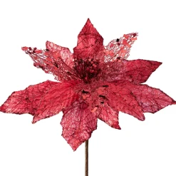 WeRChristmas Artificial Poinsettia Flower, Red, 34 Cm