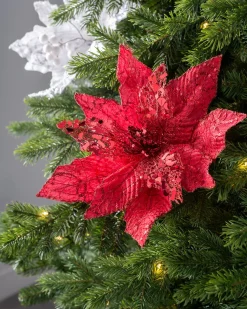 WeRChristmas Artificial Poinsettia Flower, Red, 34 Cm