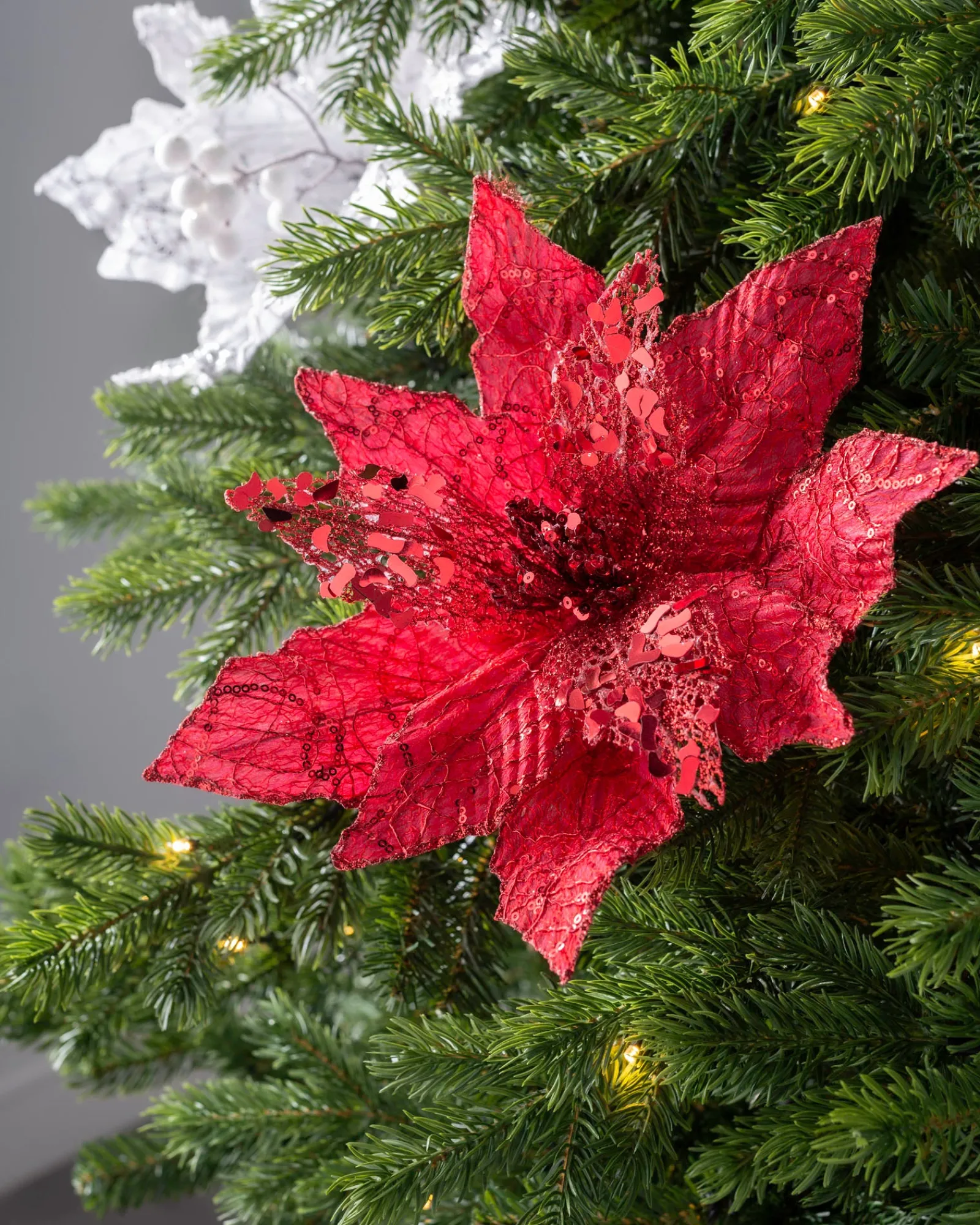 WeRChristmas Artificial Poinsettia Flower, Red, 34 Cm