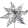 WeRChristmas Artificial Poinsettia Flower, Silver, 30 Cm