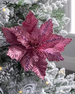 WeRChristmas Artificial Poinsettia Flower, Pink, 28 Cm