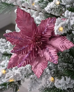 WeRChristmas Artificial Poinsettia Flower, Pink, 28 Cm