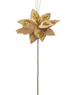 WeRChristmas Artificial Poinsettia Flower, Gold, 30 Cm